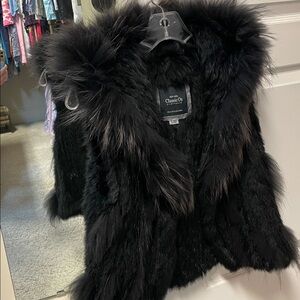Classic Oz Black Rabbit Fur vest